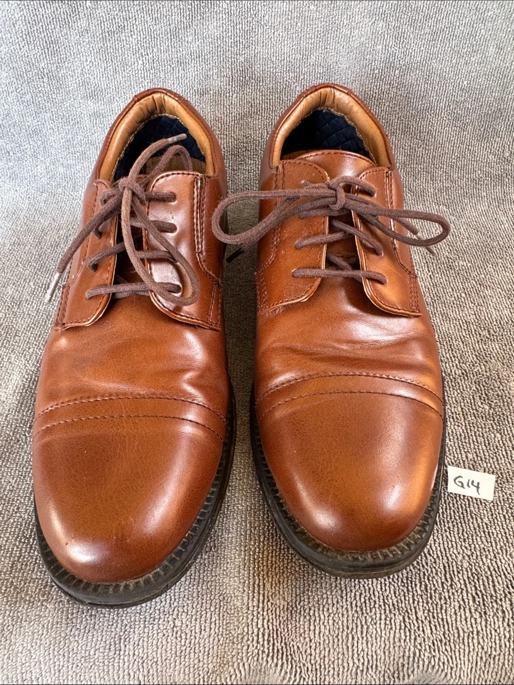 Dockers Men's Garfield Cap Toe Tan Leather Lace-Up Shoe Oxfords